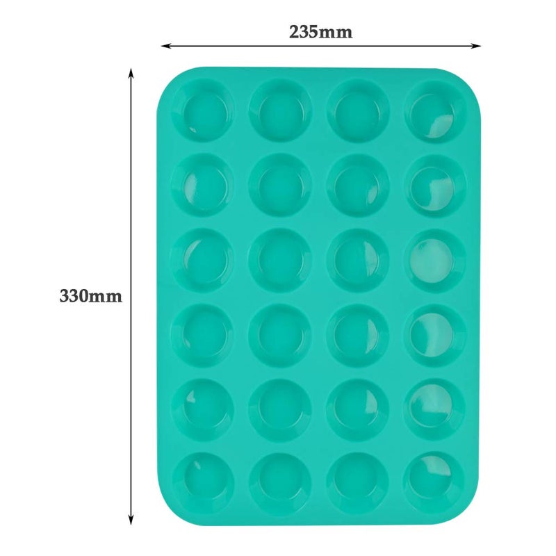 FOCCTS Silicone Muffin Pan, 24 Mini Cupcake Pan for Cream Cheese Fat Bombs, Non Stick, Dishwasher Safe Silicon Bakeware Pans, 2 Pack - Image 2